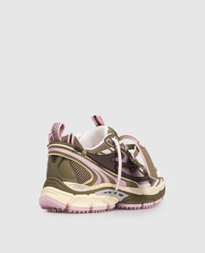 Off-White Комбинированные кроссовки Be Right Back цвета хаки OWIA289S26FAB002