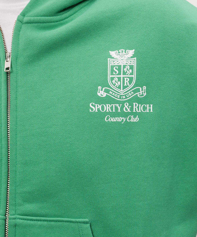 Sporty & Rich Зелений утеплений спортивний костюм з принтом ST10283272GR19PA088832 зображення 5