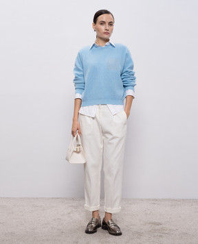 Peserico Блакитний джемпер з вовни, шовку і кашеміру S99003F129018C