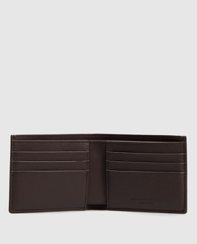 Brunello Cucinelli Коричневый кожаный портмоне Smooth с тиснением эмблемы MWZNBU006