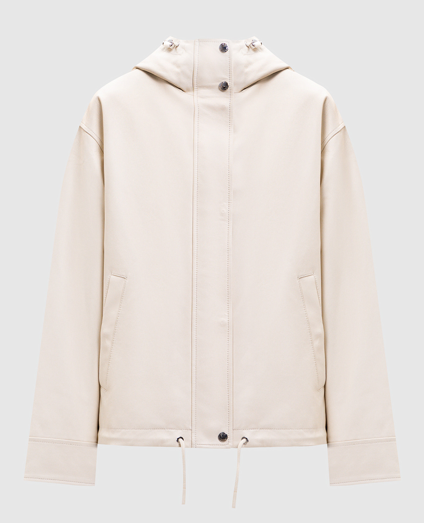 Кожаная куртка цвета айвори