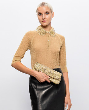 Ermanno Scervino Золотистий клатч з кристалами D493S800CTZJO
