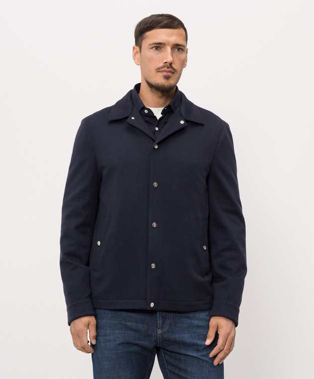 Brunello Cucinelli Синя куртка з кашеміру MV4216556 зображення 3