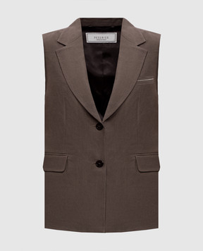 Peserico Коричневий жилет з льону A0303202606