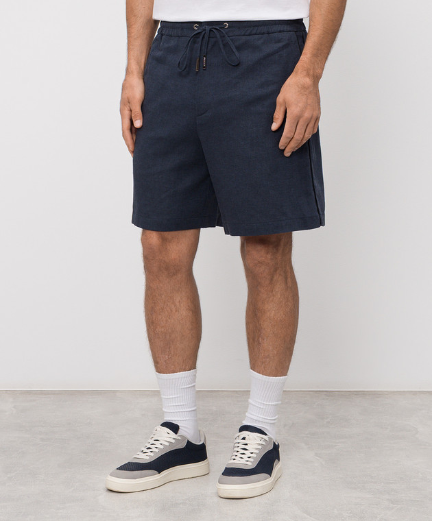 Iceberg Сині шорти з льоном D0403625 зображення 3