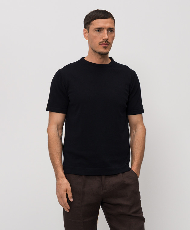 Woolrich Темно-синя футболка з нашивкою логотипа CFWOKN0355MRUF0787 зображення 3