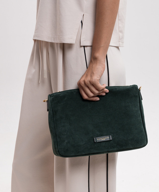 Gianni Chiarini Зеленая замшевая сумка Nora BS10225CMPL изображение 2