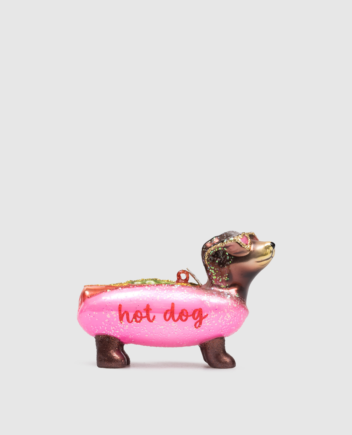 

Елочная игрушка Hot Dog Dachshund, Розовый, Елочные украшения