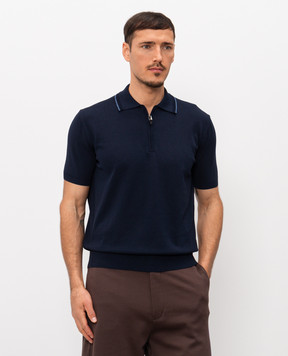 Canali Синее поло из хлопка MK02460C1165