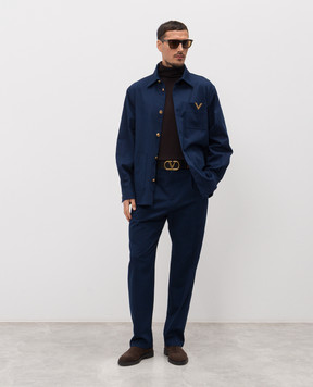 Valentino Синя сорочка з монограмою 8V3CIO11ALS