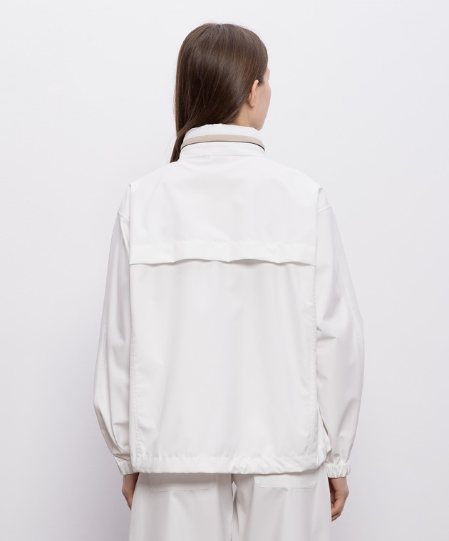 Brunello Cucinelli Біла вітровка з нашивкою емблеми MB4227719 зображення 4