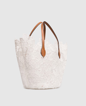 Ermanno Scervino Life Белая сумка-тоут в цветочный узор с рафией D484S500ZQP