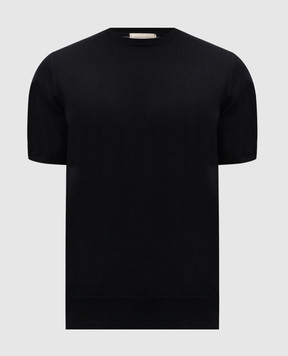 Cashmere&Whiskey Чорна футболка з шовком FS03