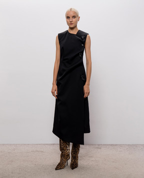 Bottega Veneta Черное платье из шерсти 873842V6DB0