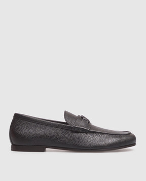 Valentino Черные кожаные лоферы из кожи оленя 9Y2S0O03AKL