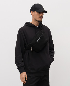 Off-White Чорна поясна сумка з логотипом OMNO037C99FAB001