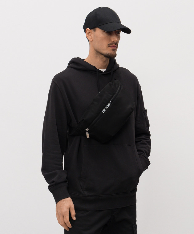Off-White Чорна поясна сумка з логотипом OMNO037C99FAB001 зображення 2