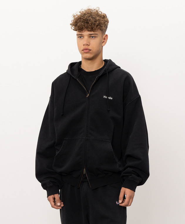 Vetements Черная спортивная куртка с вышивкой MH27ZU222Bm изображение 3