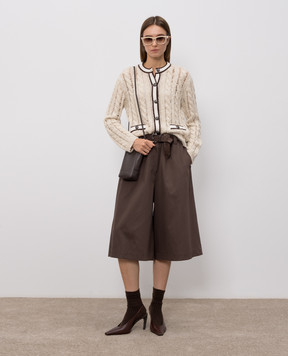 Brunello Cucinelli Коричневые бермуды с цепочкой мониль MPB56P9310