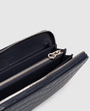 Stefano Ricci Синий кошелек из кожи крокодила с эмблемой с палладиевым покрытием PP440GPCSVH