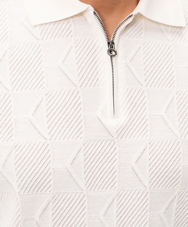 Stefano Ricci Белое поло в узор с логотипом K818111P31F26277 изображение 5