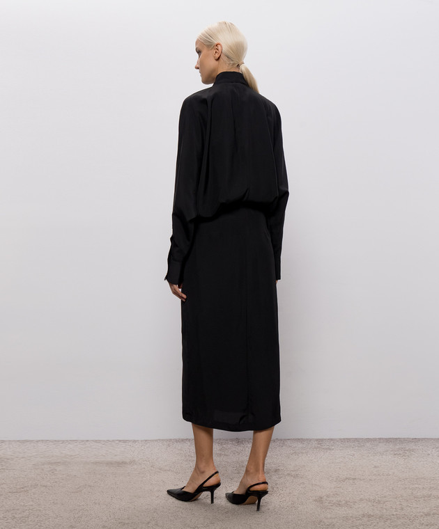 Max Mara Sportmax Черное платье-рубашка VICINI SPXVICINI изображение 3