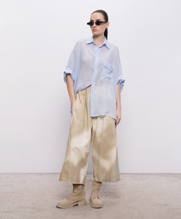 Y`S Yamamoto Блакитна сорочка з льону YKB16300 зображення 2