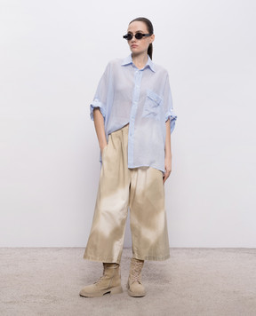 Y`S Yamamoto Голубая рубашка из льна YKB16300