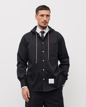 Thom Browne Черная ветровка в стиле рубашки MWL432OF1066