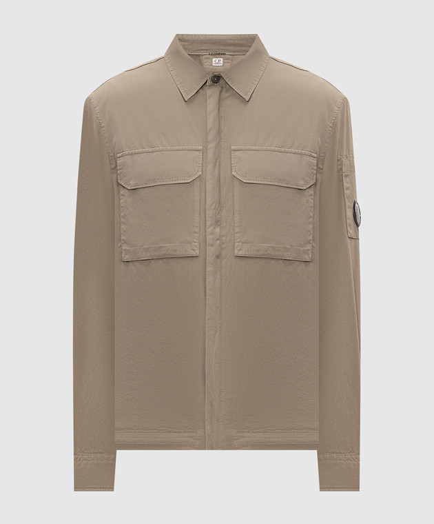 C.P. Company Красная рубашка хаки с патчем логотипа MOS752A110143G