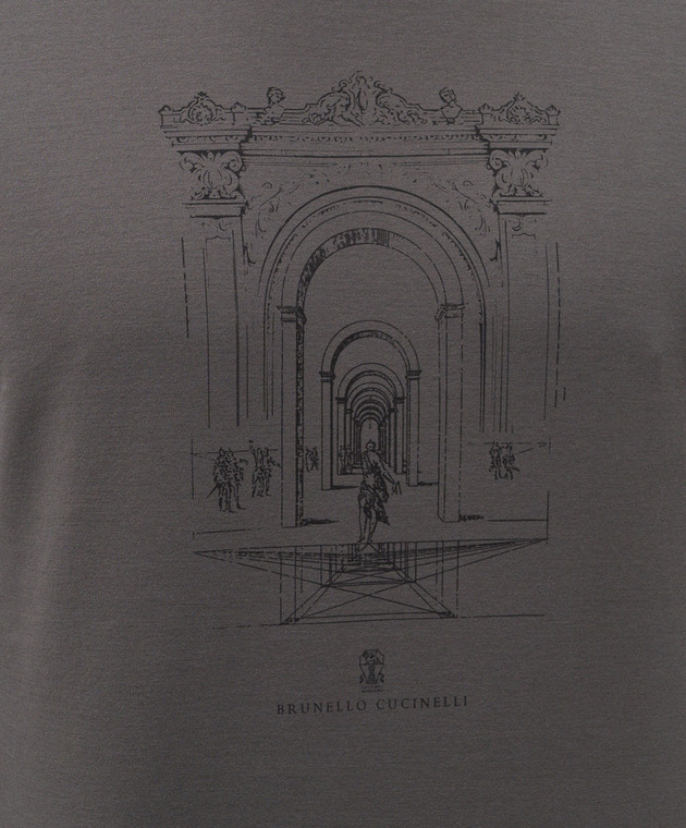 Brunello Cucinelli Серый лонгслив с принтом ML8241357P изображение 5