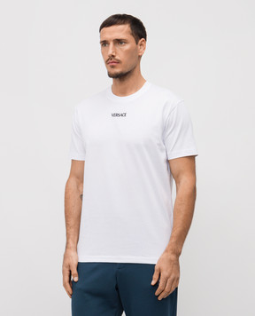 Versace Біла футболка з вишивкою логотипа 10139441A16455