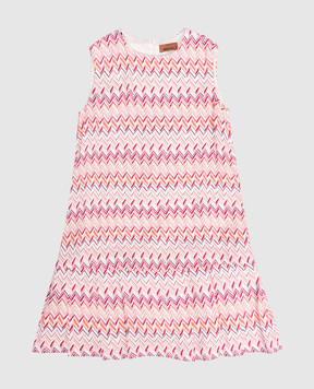 Missoni Детское розовое платье в брендовый принт MY1B22K027512
