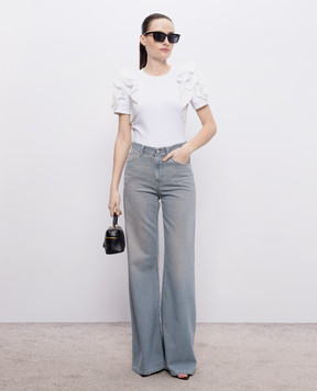 Christy Lynn Белая футболка Kinsley с рюшами CLB417F33