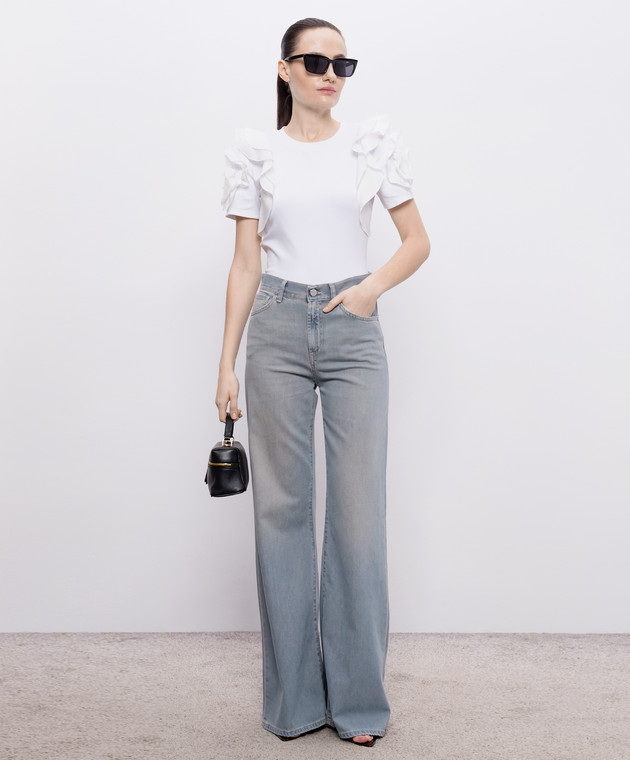 Christy Lynn Белая футболка Kinsley с рюшами CLB417F33 изображение 2