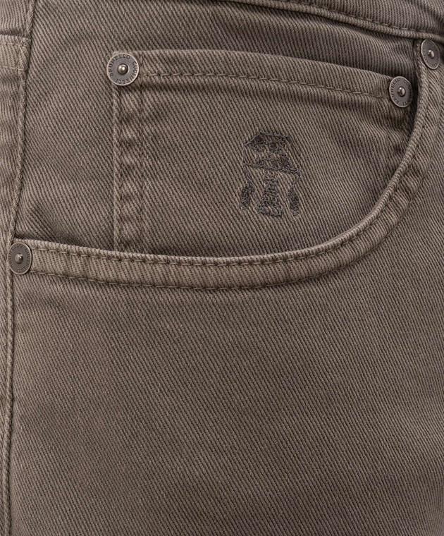 Brunello Cucinelli Джинсы цвета хаки M277PX1290 изображение 5