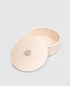 Giobagnara Бежева шкіряна скринька для зберігання дрібниць у візерунок ESHB303E55