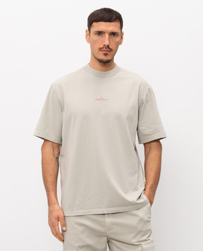 Stone Island Сіра футболка з принтом Carlo L1S152100001S0374