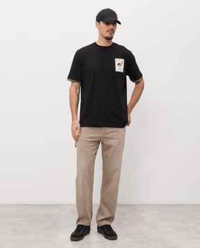 Iceberg Чорна футболка з ефектом накладання шарів F029627A