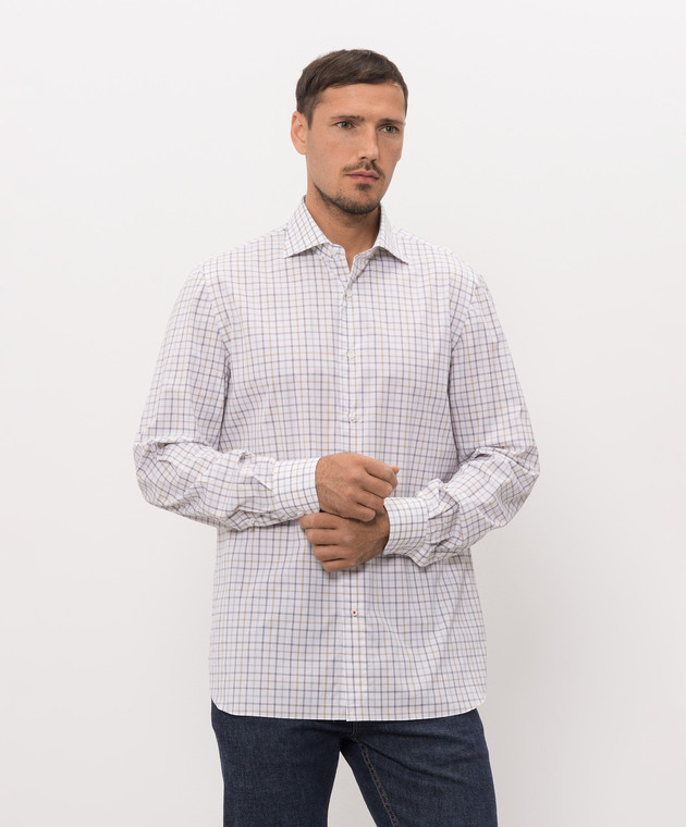 ISAIA Біла сорочка в клітинку IM10TCC9430 зображення 3