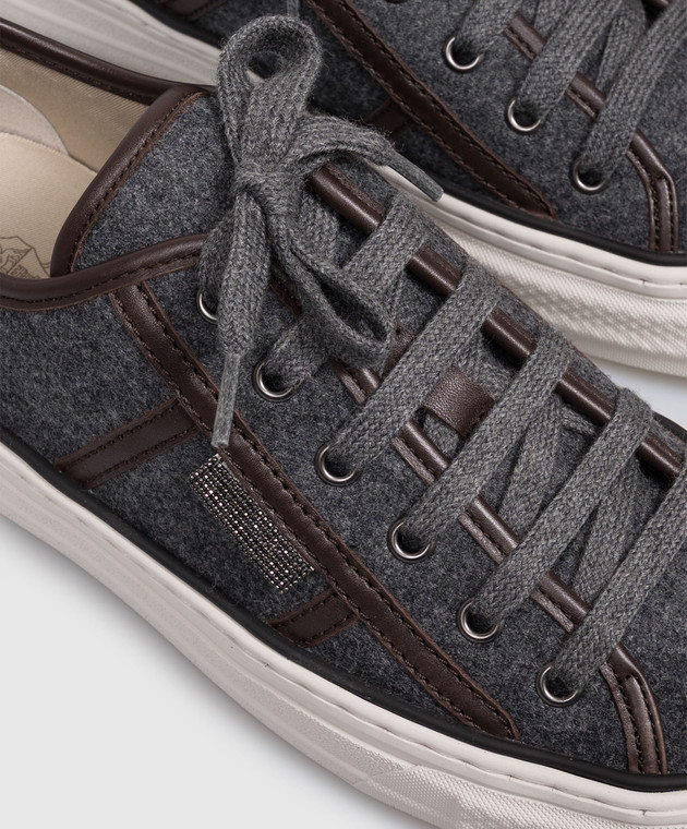 Brunello Cucinelli Серые кеды из шерсти MZ38G3328P изображение 5