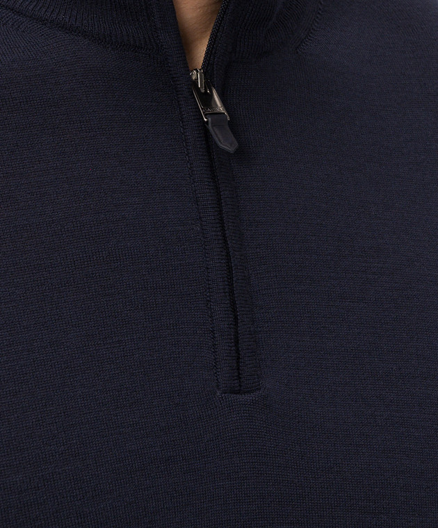 Canali Синій джемпер з вовни MK01149C0015 зображення 5