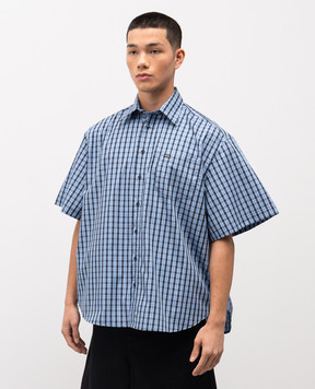 Vetements Рубашка в клетку с нашивкой логотипа ME76SH043N