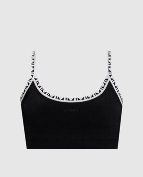 Versace Чорний топ з вишивкою логотипа 10253561A18357