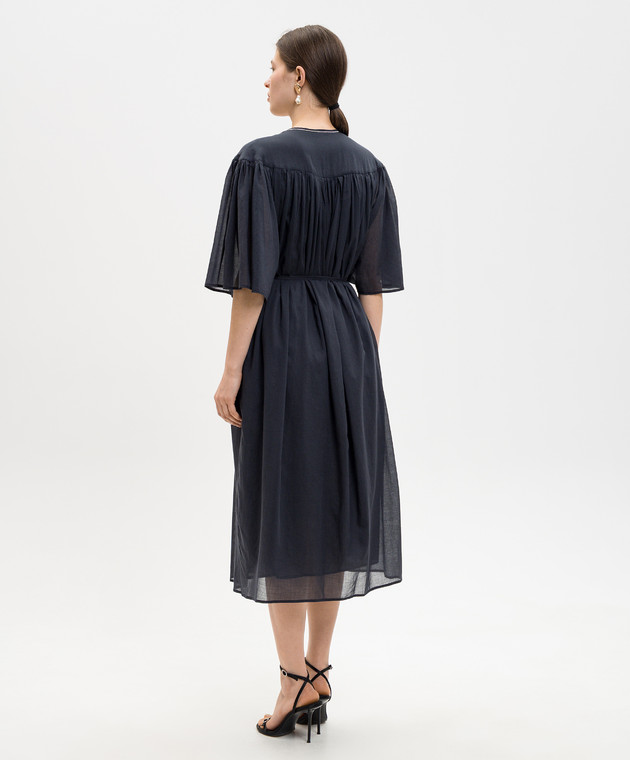 Peserico Синя сукня-сорочка міді S02399L10A00481 зображення 3