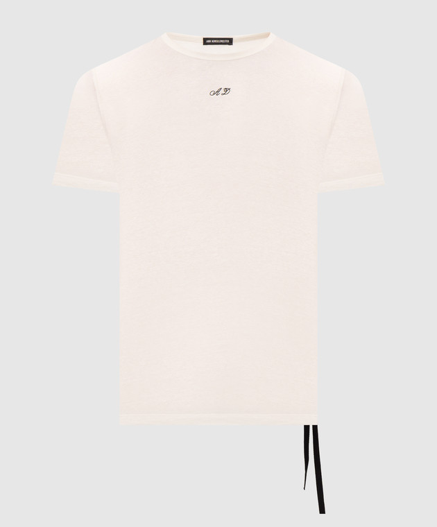 Ann Demeulemeester Белая футболка с контрастной вышивкой B0014216FA206