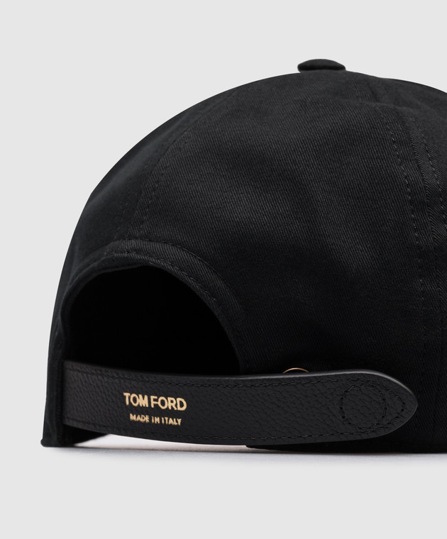 Tom Ford Черная кепка с вышивкой монограммы MH005TCN061G изображение 4