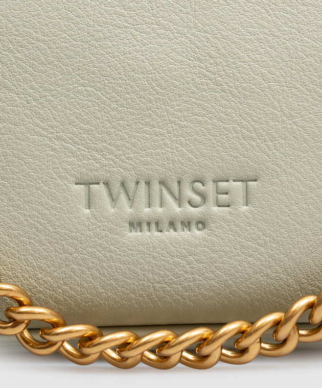 Twinset Зелена шкіряна сумка крос-боді 262TB7184 зображення 4