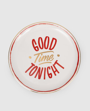 Bitossi Home Белая фарфоровая тарелка для пиццы Good Tonight LGP01001