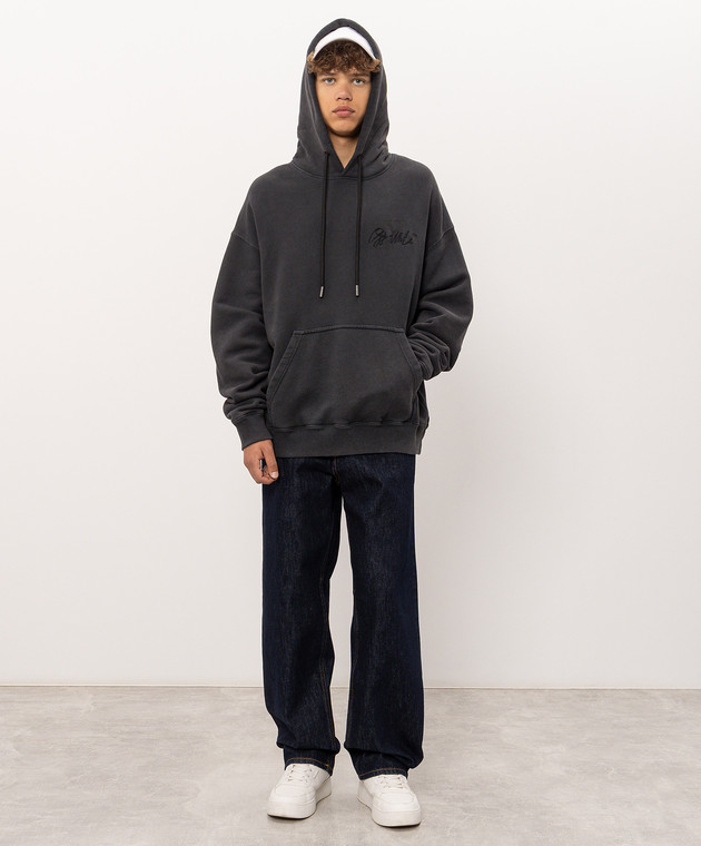 Off-White Серые худи 44MBB085F26F00C изображение 2